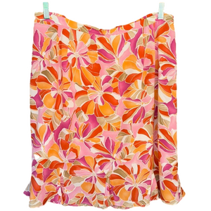 Y2K VINTAGE Talbots Ladies Silk Tropical Floral Skirt Size 16 P